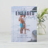 Elegante foto bruiloft verlovingsfeest kaart (Staand voorkant)