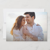 elegante foto bruiloft website QR code gouden bloe Save The Date (Voorkant)