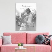 Elegante foto bruiloft welkom teken op canvas (Insitu (Woonkamer))