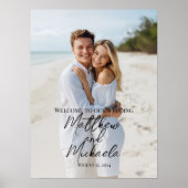 Elegante foto bruiloft welkom teken poster (Voorkant)