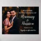 Elegante foto bruiloft welkom teken poster (Voorkant)