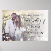 Elegante foto bruiloft welkom teken poster (Voorkant)