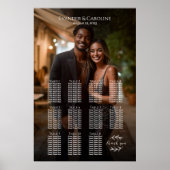Elegante foto bruiloft zitgrafiek 11 tafels poster (Voorkant)