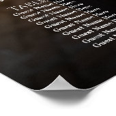 Elegante foto bruiloft zitgrafiek 12 tafels poster (Hoek)