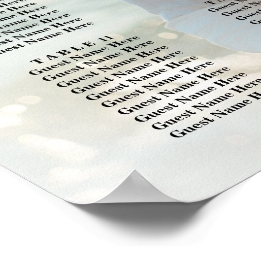 Elegante foto bruiloft zitgrafiek 16 tafels poster (Hoek)