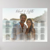 Elegante foto bruiloft zitgrafiek 16 tafels poster (Voorkant)