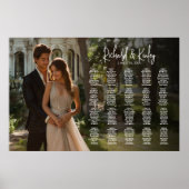 Elegante foto bruiloft zitgrafiek 20 tafels poster (Voorkant)