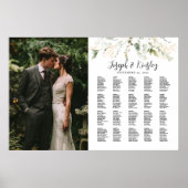 Elegante foto bruiloft zitgrafiek, 20 tafels poster (Voorkant)