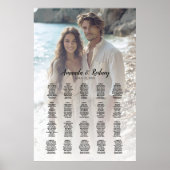 Elegante foto bruiloft zitgrafiek 20 tafels poster (Voorkant)