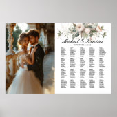 Elegante foto bruiloft zitgrafiek, 20 tafels poster (Voorkant)