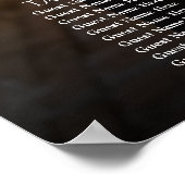 Elegante foto bruiloft zitgrafiek 9 tafels poster (Hoek)