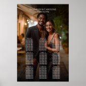 Elegante foto bruiloft zitgrafiek 9 tafels poster (Voorkant)