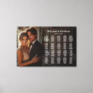 Elegante foto bruiloft zitgrafiek modern canvas afdruk