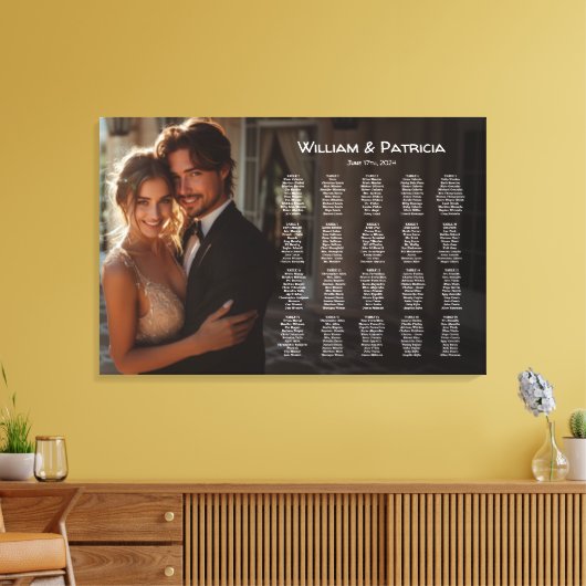 Elegante foto bruiloft zitgrafiek modern canvas afdruk (Insitu (Woonkamer))