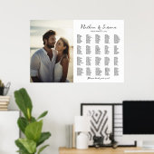 Elegante foto bruiloft zitgrafiek vind uw stoel poster (Thuiskantoor)