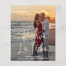 Elegante foto budget Spaanse trouwdatum reserveren Flyer
