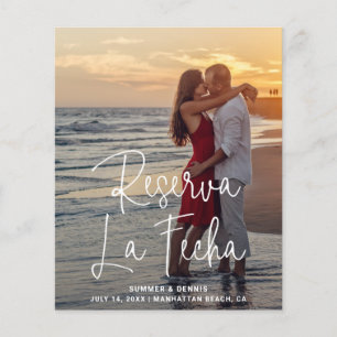 Elegante foto budget Spaanse trouwdatum reserveren Flyer
