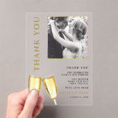 Elegante foto Champagne bruiloft Dank u Acryl Uitnodigingen (Insitu (Draagbaar))