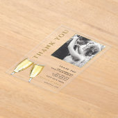 Elegante foto Champagne bruiloft Dank u Acryl Uitnodigingen (Laagn)