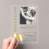 Elegante foto Champagne bruiloft receptie Acryl Uitnodigingen (Insitu (Draagbaar))