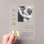 Elegante foto Champagne bruiloft RSVP Acryl Uitnodigingen (Insitu (Draagbaar))