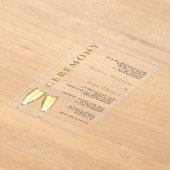 Elegante foto Champagne huwelijksceremonie Acryl Uitnodigingen (Laagn)