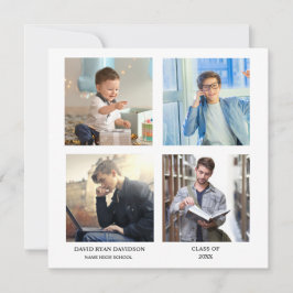 Elegante foto collage afstudeerfeest aankondiging