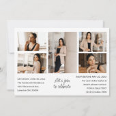 Elegante foto collage Afstuderen aankondiging (Achterkant)