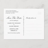 Elegante foto collage bruiloft Sla de datum Aankondigingskaart (Achterkant)