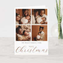 Elegante foto-collage Kerstkaart Vouwbare kerstkaa