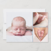 Elegante Foto Collage Script Doop Bedankkaart (Achterkant)