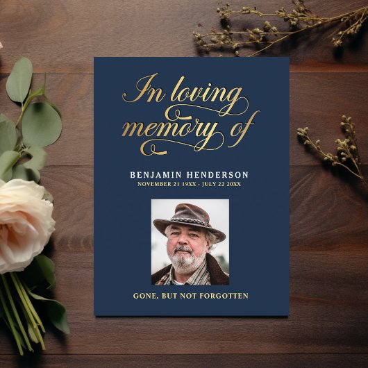 Elegante Foto Condoleance Rouwdienst Gebed  Briefkaart