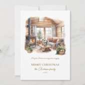 Elegante foto Cozy Home kerstkaart (Voorkant)