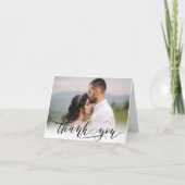 Elegante foto Dank u bruiloft Kaart (Voorkant)