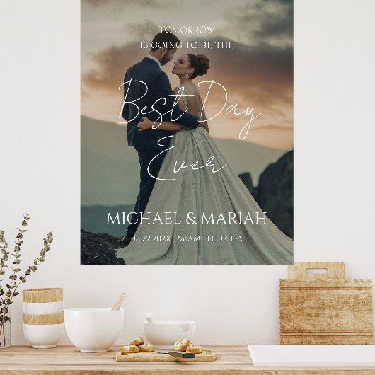 Elegante foto de avond voor de repetitie diner poster (Keuken)