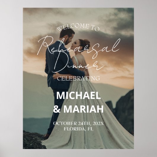 Elegante foto de avond voor de repetitie diner poster (Voorkant)