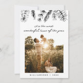 Elegante foto dennenfamilie Kerstmis  Feestdagenkaart (Voorkant)