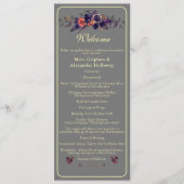 Elegante foto Donkere herfst bloemenbruiloft Programmakaart (Voorkant)
