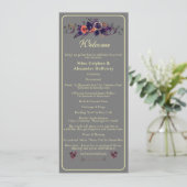 Elegante foto Donkere herfst bloemenbruiloft Programmakaart (Staand voorkant)