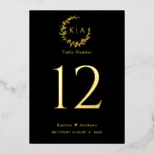 Elegante foto echte Folie geperste tafel nummer Ka Folie Uitnodiging (Voorkant)