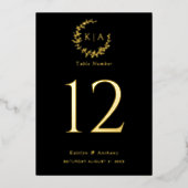 Elegante foto echte Folie geperste tafel nummer Ka Uitnodiging (Voorkant)