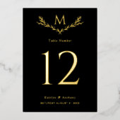 Elegante foto echte Folie geperste tafel nummer Ka Uitnodiging (Voorkant)