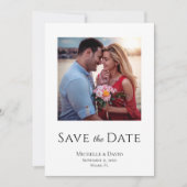Elegante foto Eenvoudige Boho Moderne bruiloft Save The Date (Voorkant)