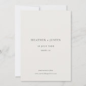 Elegante foto Eenvoudige bruiloft Bewaar de datum Save The Date (Achterkant)