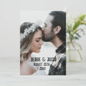 ELEGANTE FOTO EENVOUDIGE BRUILOFT UITNODIGING (Staand voorkant)