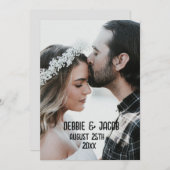 ELEGANTE FOTO EENVOUDIGE BRUILOFT UITNODIGING (Voorkant / Achterkant)