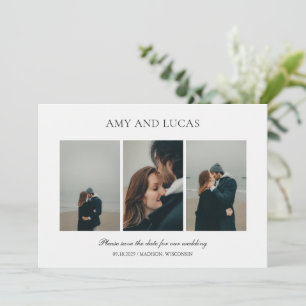 Elegante Foto Eenvoudige Huwelijk Save The Date