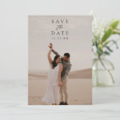 Elegante Foto Eenvoudige Trouw Save The Date (Staand voorkant)