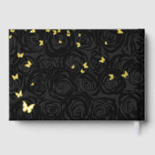 Elegante foto en echte goudfolie zwarte Quinceaner Gastenboek (Achterkant)