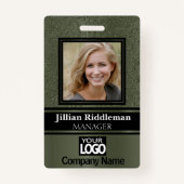 Elegante foto en Logo badge - Olive Green (Voorkant)